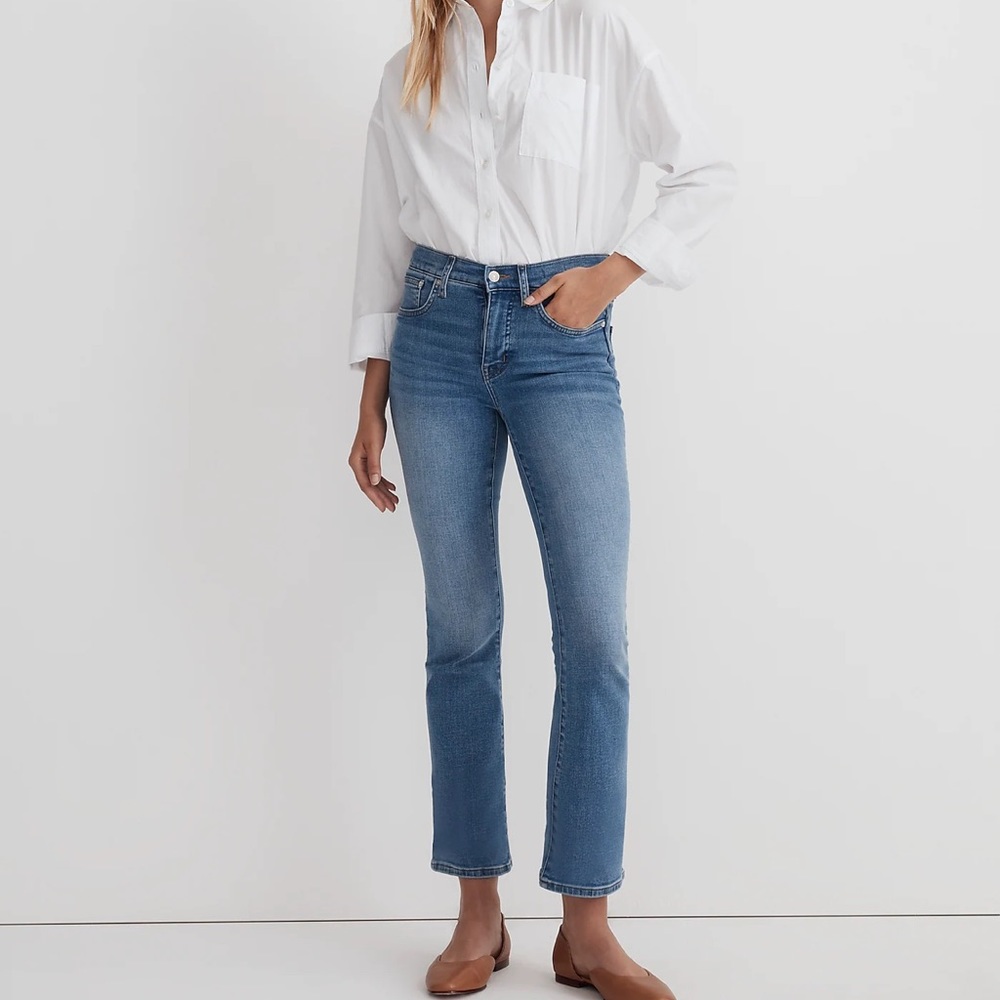 Madewell kick out crop Jean in Mather wash